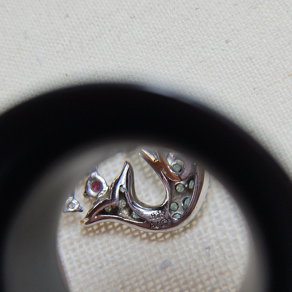 Sterling Silver Whale Pendant Genuine Topaz Stones w/20.5" Box Chain - Picture 6 of 11